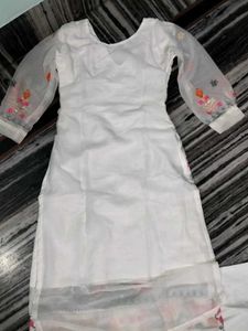White Embroidered Kurta Set with Dupatta