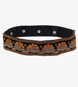 Embellished Black & Orange Belt