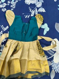 Beautiful Peacock Print Baby Dress