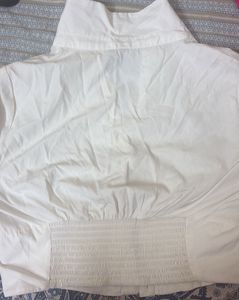 Chic White Ruched Shirt