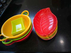 Colorful Serving Bowls &amp; Plates Set