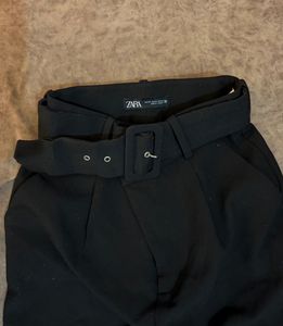 Zara Belted Black Trouser
