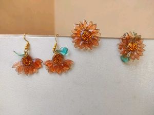 Sunflower Resin Jewellery Set