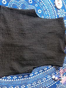 Textured Black Button-Up Vest