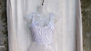 14810. Trendy Zebra Print Crop Top