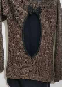 Brown Black Winter Top For Girl 32 Bust