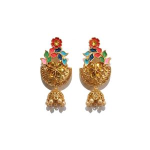 Exquisite Meenakari Jhumka Earrings