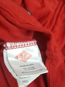 Red Turtleneck Short Sleeve Top
