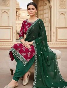 Embroidered dress material for a outstanding look