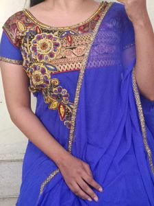 Blue Embroidered Dress