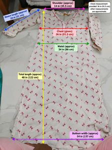 White Kurta with Pink Palm Tree Print
