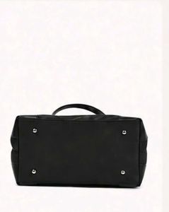 Practical black medium-size tote bag