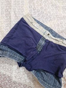 Denim Skirt with Built-in Shorts
