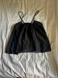 Chic Black Spaghetti Strap Top with open back