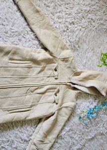 Cozy Beige Hooded Jacket