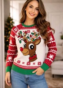 Festive Reindeer Holiday Sweater