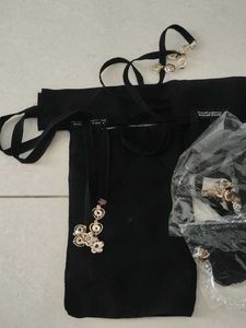 Black Lehenga Choli Set with Embellishments
