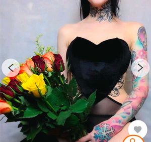 Small sizeBlack Heart Strapless bodysuit