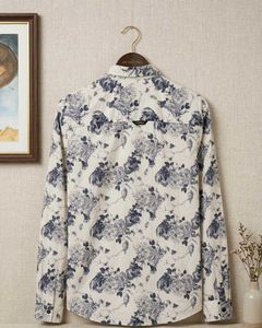 Men's Floral Print Button-Up Shirt