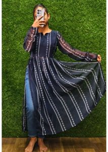 Stylish Navy Blue Striped Kurta
