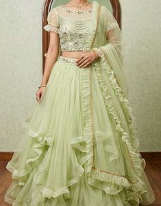 Designer Light Green Lehenga Choli