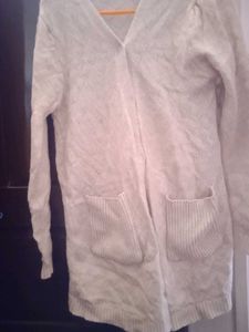 beige Knit Cardigan with Pockets