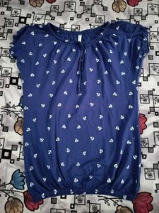 Cute Blue Heart Print Top 💙