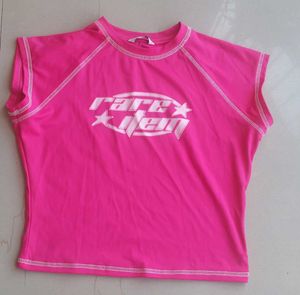 Newme pink fitted cropped graphic tshirt