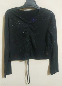 Sparkly Black Long Sleeve Top