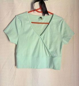 Mint Green Wrap Crop Top