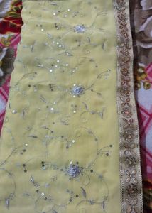 Yellow Embroidered Saree