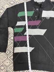 Argyle Patterned Knit Sweater