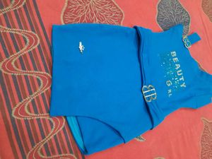Blue mini dress for little girls