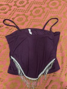 Chic Beaded Strap Top