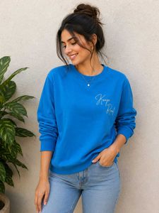 Blue "Keep Real" Crewneck Sweatshirt
