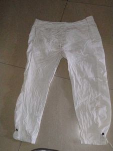 White & Turquoise Full Pants