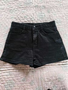 denim black colour shorts