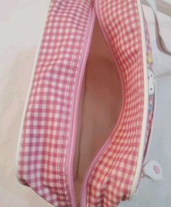 Cute Pink Gingham Hello Kitty Bag