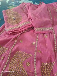 Pink Rajputi poshak peacock 🦚 gotta patti