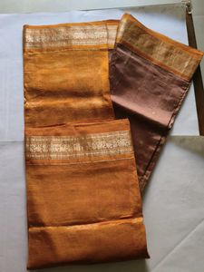 Elegant Mustard and Brown Silk Saree