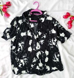Zudio Black And White Casual Shirt For Men