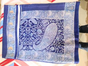 Beautiful Navy Blue Paisley Print Boil Saree