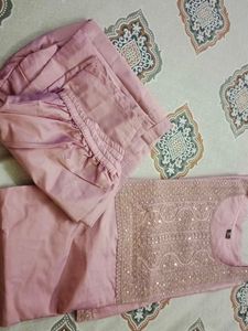 Elegant Pink Sequined Kurta Set