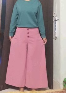Koovs Pink Culottes/Trouser