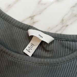 H&amp;M mama Ribbed Crossover Maternity Top