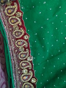 Elegant Green Embellished Saree