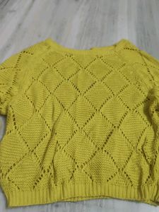 Yellow Diamond Knit Sweater