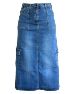 Denim Utility Maxi Skirt