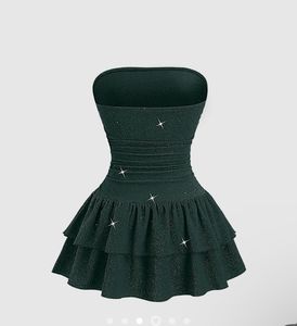 Sparkling Strapless Tiered Dress