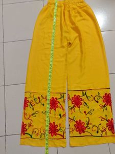 Vibrant Yellow Embroidered Kurta with embroidere